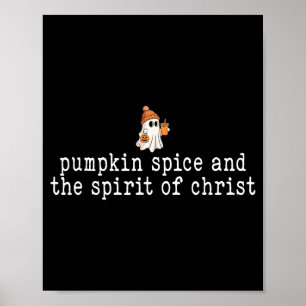 Poster Halloween chrétien fantôme mignon citrouille Sce F