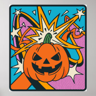Poster Halloween citrouille clipart PNG, éffrayant jack o