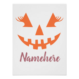 Poster Halloween Citrouille Jack-o'-lantern fille personn
