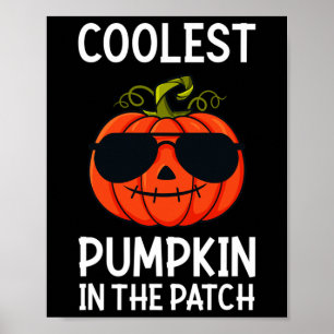 Poster Halloween Citrouille Le Plus Coolest Dans Le Patch