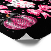 Poster Halloween Citrouille rose ruban Disco Ghost Bow Br (Coin)