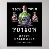 Poster Halloween Cocktail Party Choisissez votre poison (Devant)