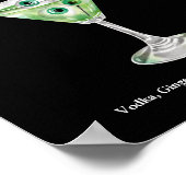 Poster Halloween Cocktail Party Eyeball Martini Recette (Coin)