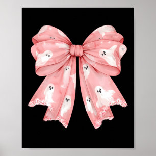 Poster Halloween Coquette Ghost Bow mignonne fille douce