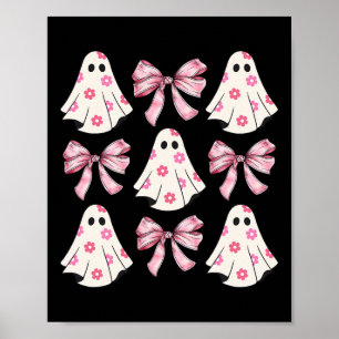 Poster Halloween Coquette Pink Bow Ghost