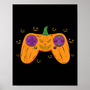 Poster Halloween Costume Gamer Scanner Citrouille Mens Bo