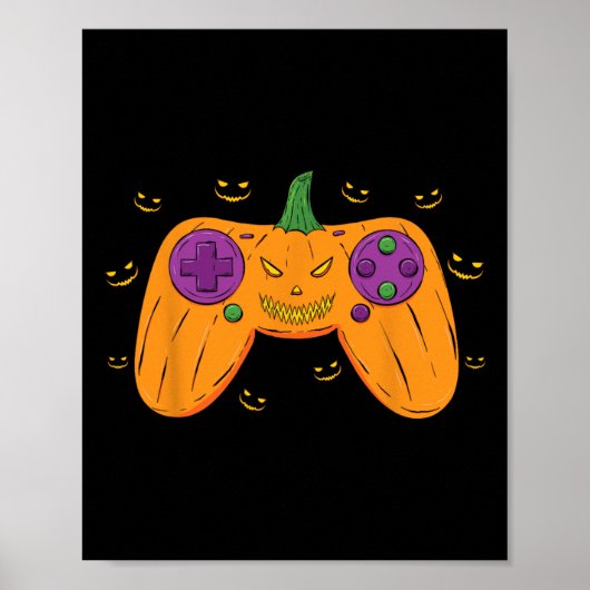 Poster Halloween Costume Gamer Scanner Citrouille Mens Bo (Devant)
