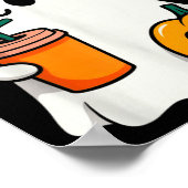 Poster Halloween Costume Ghost Drinking Pumpkin Men Women (Coin)