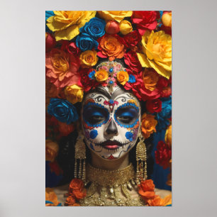 Poster Halloween crâne de sucre, Dia de los Muertos