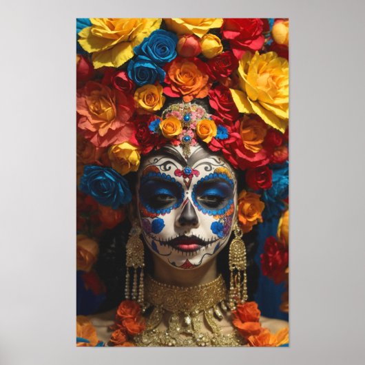 Poster Halloween crâne de sucre, Dia de los Muertos (Devant)