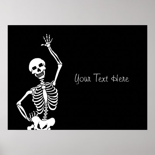 Poster Halloween crâne et squelette (Devant)