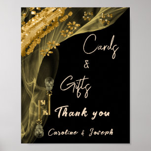 Poster Halloween Crânes d'or, cartes de Parties scintilla