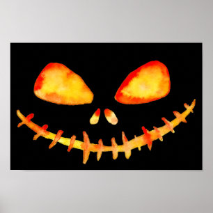 Poster Halloween Creepy Jack O' Lantern Smile