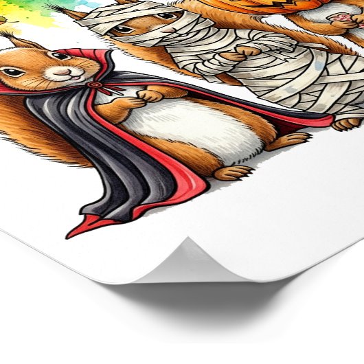 Poster Halloween Cute Squirrels Costume (Coin)