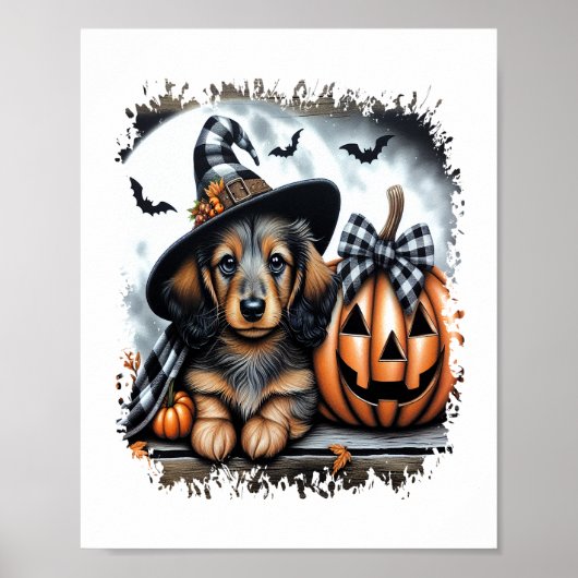 Poster Halloween Dachshund Chien (Devant)