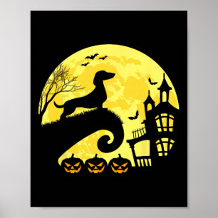 Poster Halloween Dachshund Weenie Wiener Moonshine Sausag