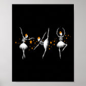 Poster Halloween Danser Squelette Llerina Llet Femmes Fil (Devant)