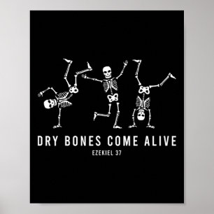 Poster Halloween Danser Squelette Sec Les os Sec Viennent