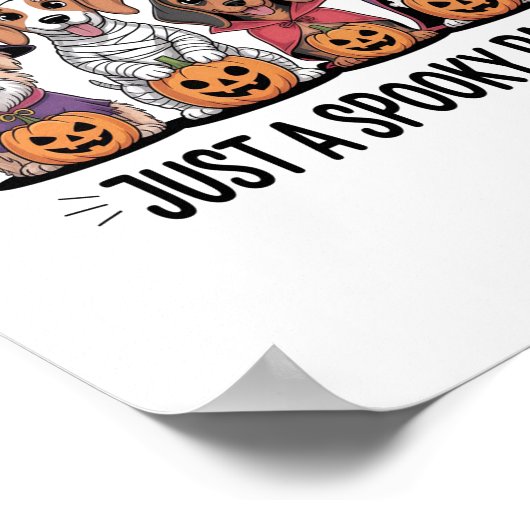 Poster Halloween de chien juste un paw Éffrayant (Coin)