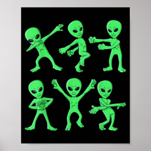 Poster Halloween de danse des aliens