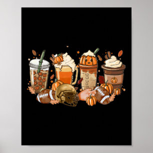 Poster Halloween de la saison citrouille de latte d'épice