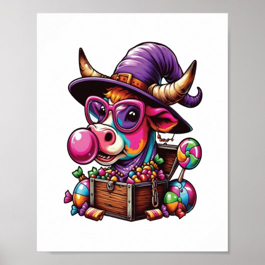 Poster Halloween de la vache Rainbow Highland (Devant)