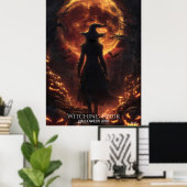 Poster Halloween de l'heure de sorcière (Bureau à domicile)