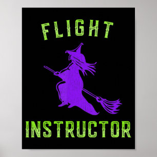 Poster Halloween de sorcière instructeur de vol