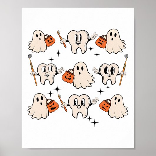 Poster Halloween Dentiste Dental Dental Teintures Ghost P (Devant)