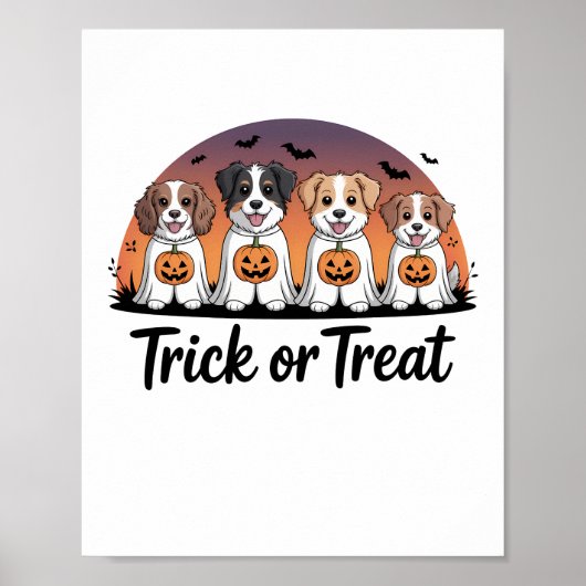 Poster Halloween des bonbons ou un sort (Devant)