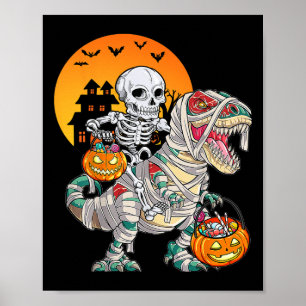 Poster Halloween Dinosaure Squelette T Rex Épouvantable G