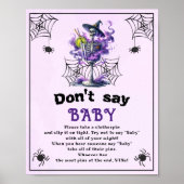Poster Halloween "Don't Say Baby" jeu de Baby shower (Devant)