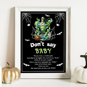 Poster Halloween "Don't Say Baby" jeu de Baby shower