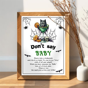 Poster Halloween "Don't Say Baby" jeu de Baby shower