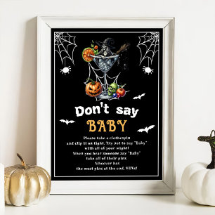 Poster Halloween "Don't Say Baby" jeu de Baby shower