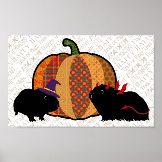 Poster Halloween du cochon de Guinée (Devant)
