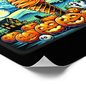 Poster Halloween du cône de crème glacée de nuit (Coin)