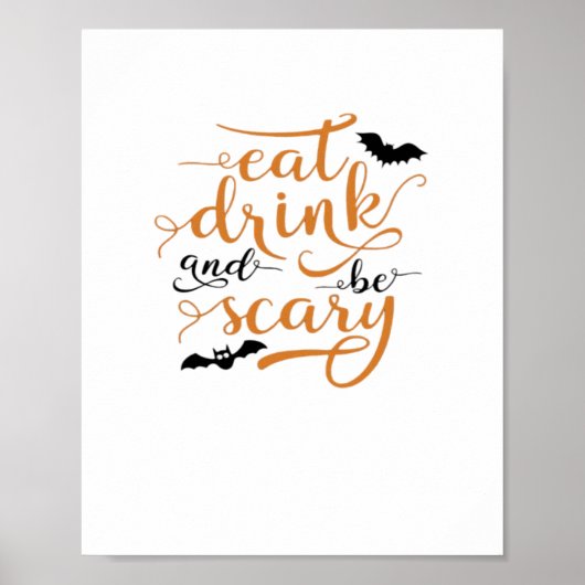 Poster Halloween Eat Drink And Be Scary Creative Casual (Devant)
