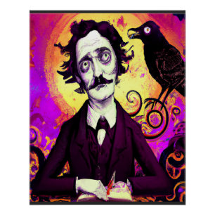 Poster Halloween, Edgar Allen Poe, Raven, Nevermore Post