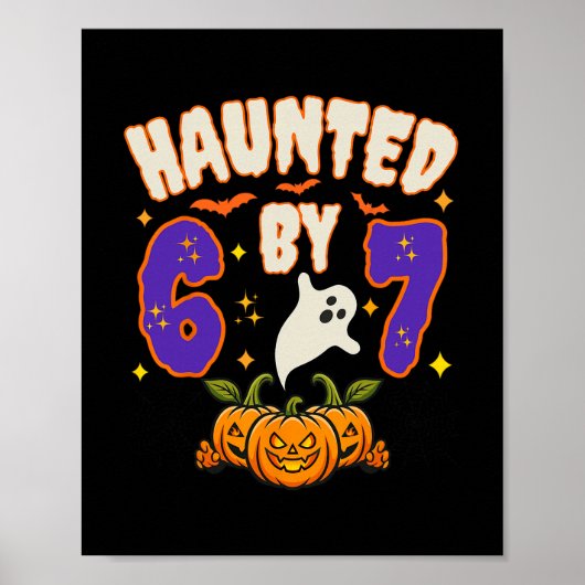 Poster Halloween effrayant 67 Numéro 67 Six Sept Mème Drô (Devant)
