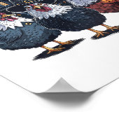 Poster Halloween Éffrayant de poulet sorcier drôle (Coin)