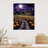 Poster Halloween Éffrayant Haunted Town Night (Cuisine)