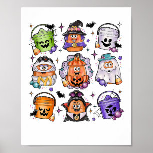 Poster Halloween Éffrayant Nugget mignon personnage de fi