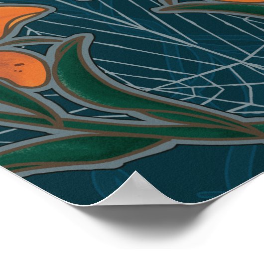 Poster Halloween éffrayant style Vintage Whimsical (Coin)