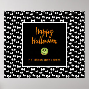 Poster Halloween éffrayants yeux vert cookie pas de tours