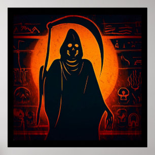 Poster Halloween égyptien Grim Reaper 1