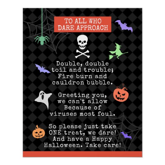 Poster Halloween en série ou traiter le poème pandémique (Devant)