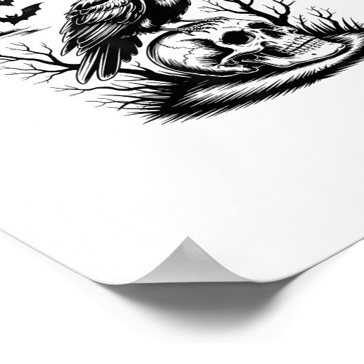 Poster Halloween F-Caw-F Bird Crow Women Men Trendy Casua (Coin)