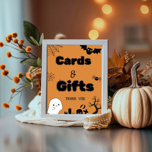 Poster Halloween fantôme carte éffrayante et cadeaux merc