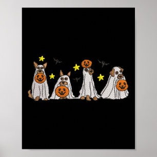 Poster Halloween Femmes Ghost Chien Broderie Effet Concep